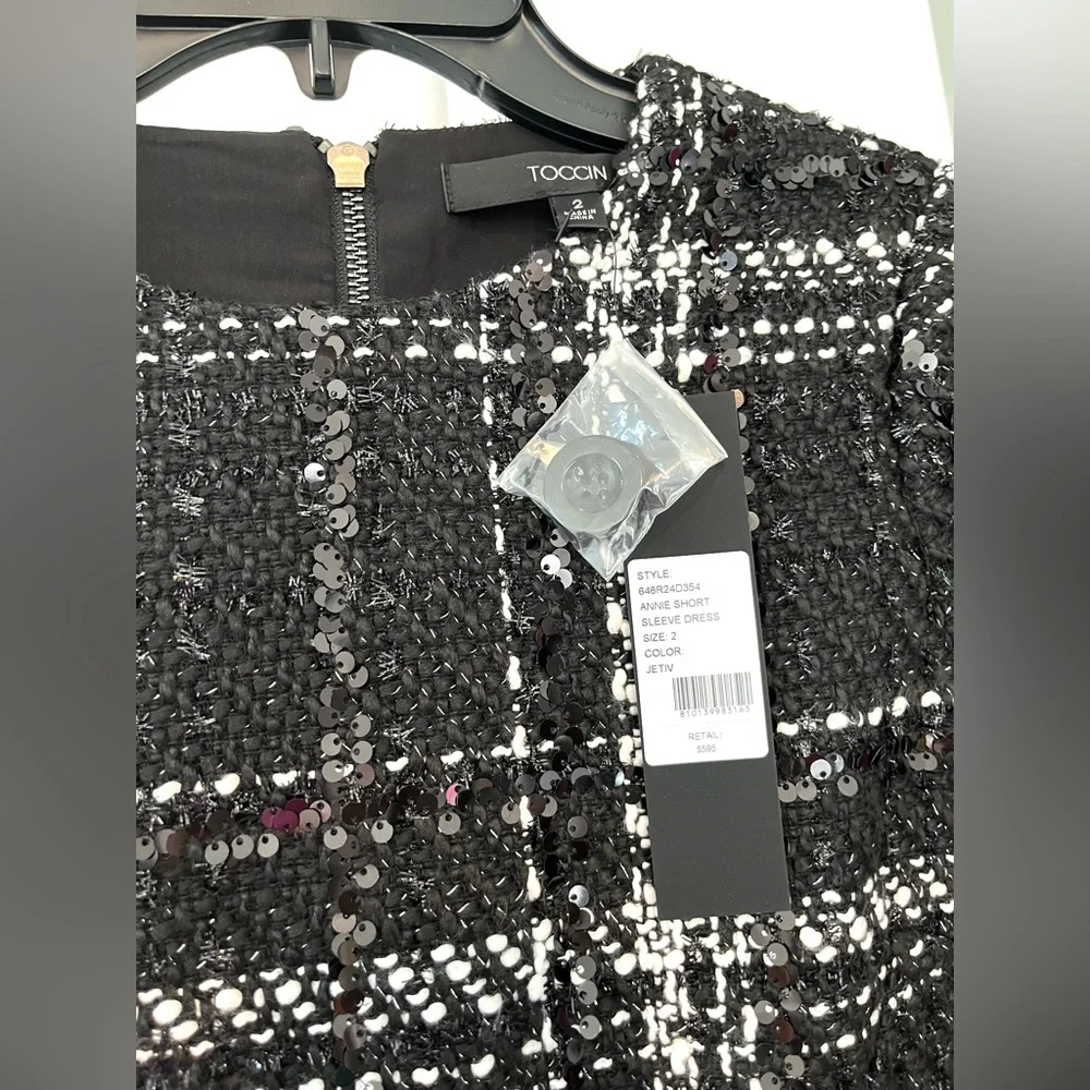 Toccin NWT Annie Plaid Tweed Short-Sleeve Dress - Picture 8 of 9